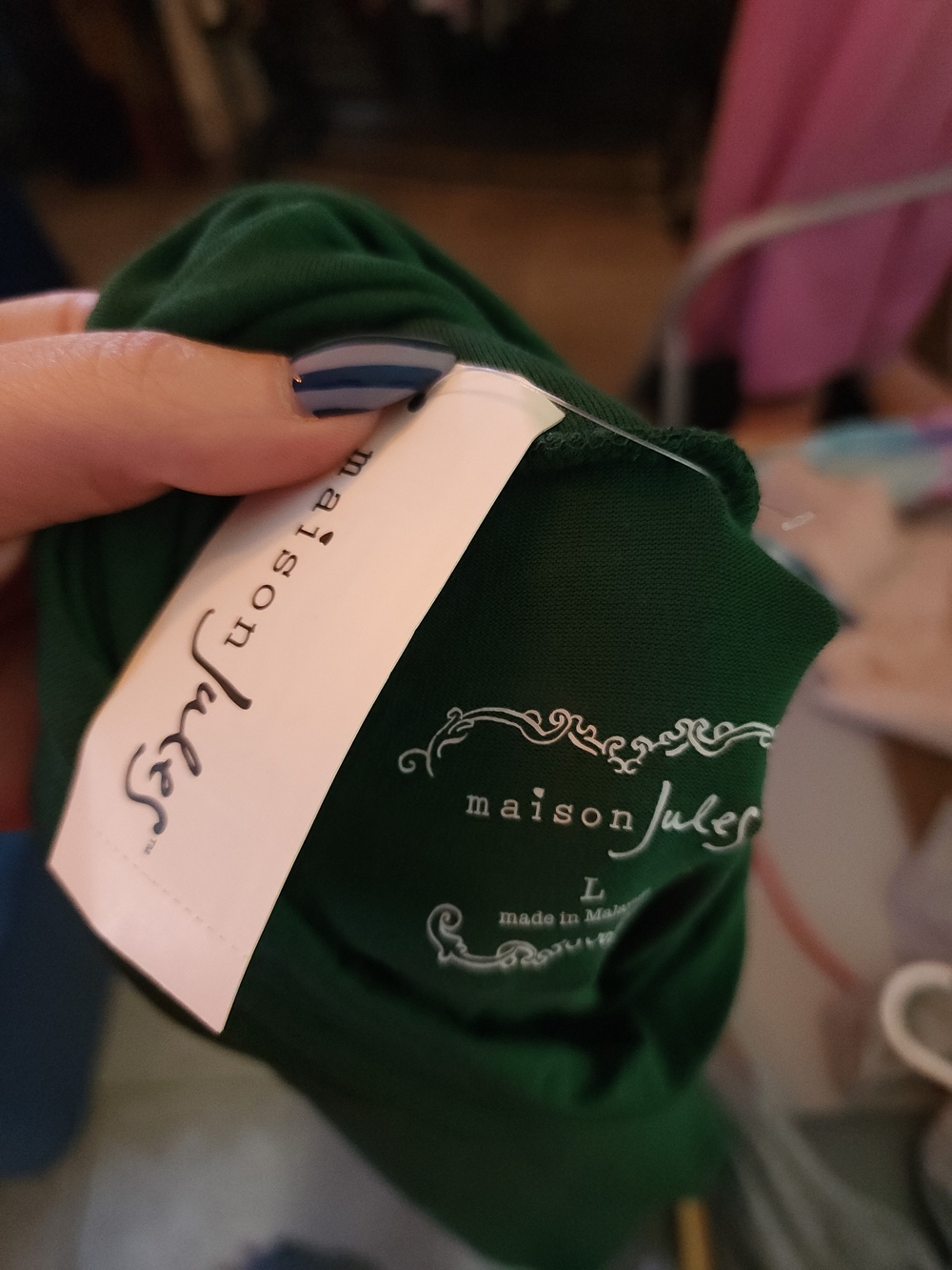 Maison Jules Deep Green Long Sleeve Turtleneck Top - Picture 2 of 3